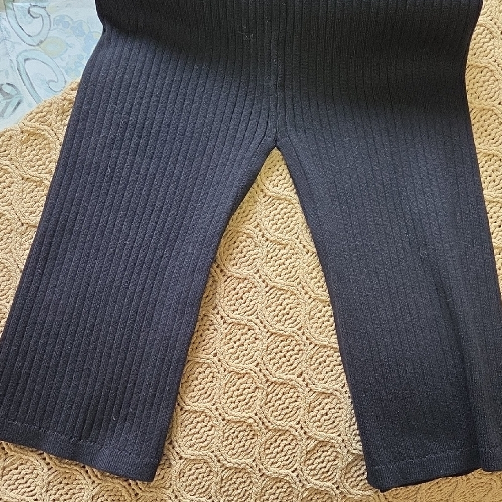 Good American Black Ribbed Knit Midi Dress with Ties - Size 2 (Medium) - Picture 6 of 8